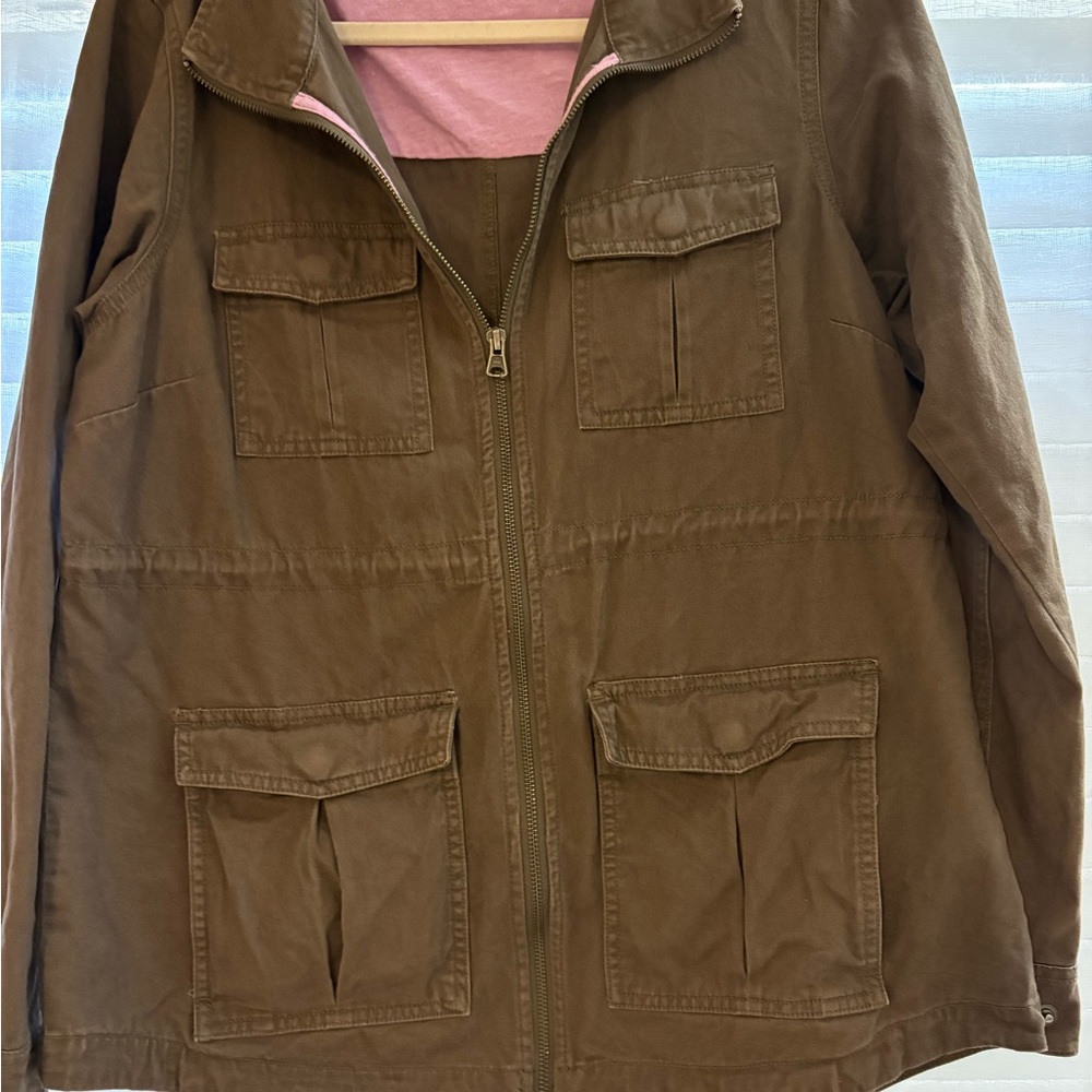 Columbia Brown Utility Jacket Drawstring Waist